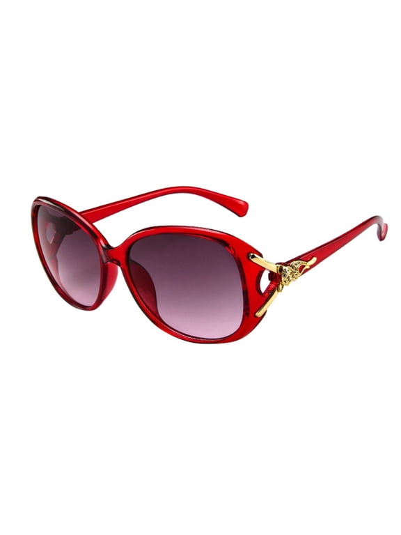 Aviator Sunglasses for Women Ac Lens UV 400 Glasses Oversized Classic Trend Ladies Sunglasses Sparkling Large Frame Wine One Size