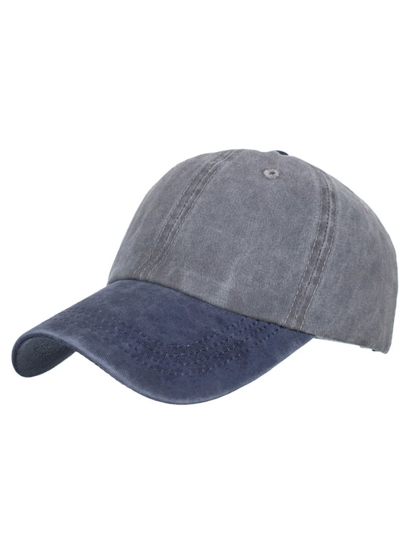 B Two-Tone Hat Classic Structured Baseball Cap Cotton Embroidery - Washed Adjustable Usa Dad Hat for Women One Size