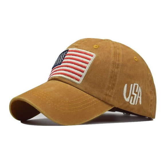 Only Moment Baseball Cap Adult Classic American Flag Washed Old Letter American Sunshade Baseball Cap