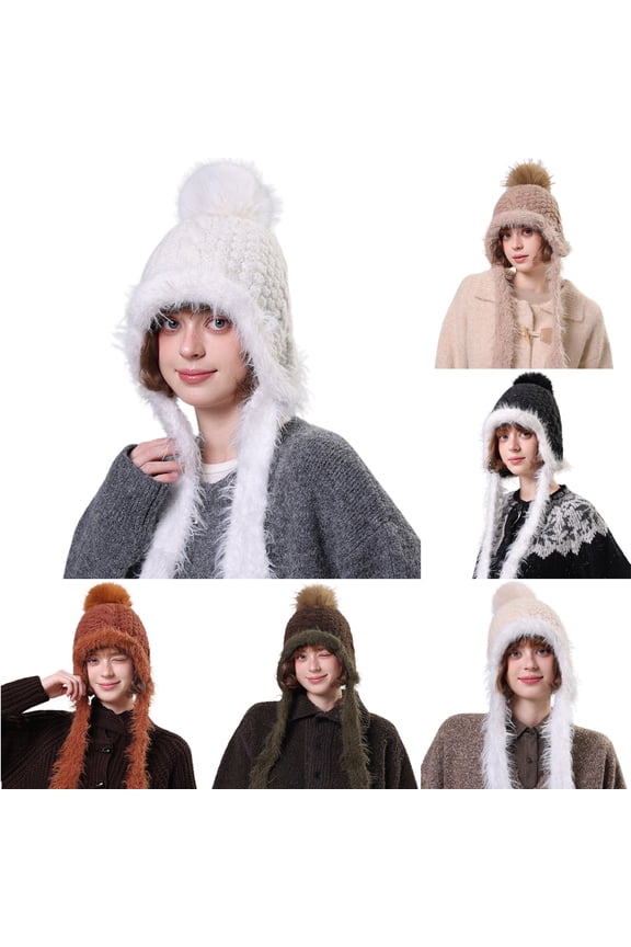 Beanie for Men Women Black Beanie Hat Ear Flaps knit Winter Hats Soft Warm Beanie Hat Ladies Knitting Skull Beanies One Size