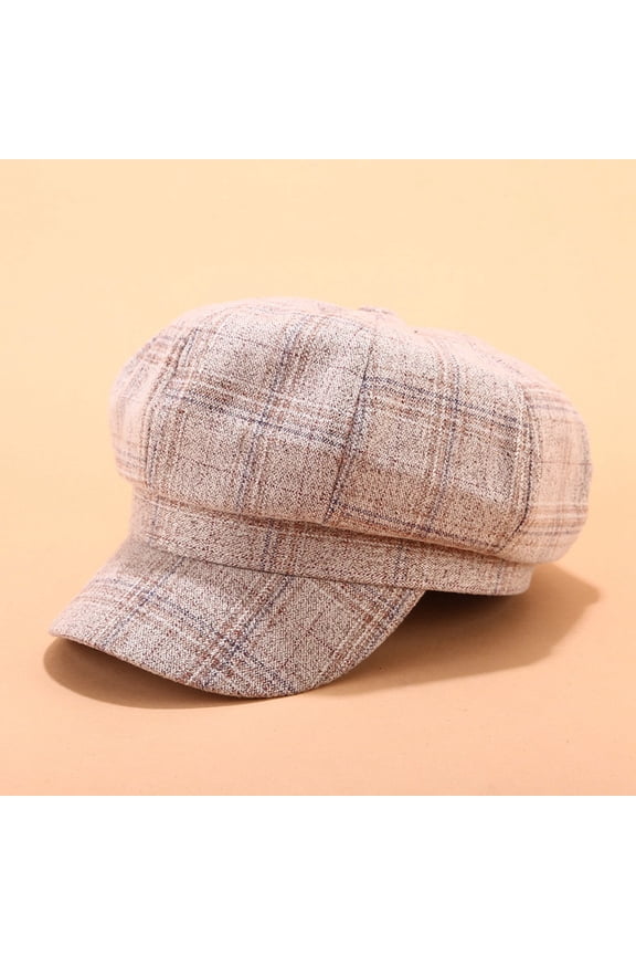 Beige Artistic Beret Newsboy Cap for Men Cotton Soft Unconstructed Plain Blank Adjustable Size Dad Hat M