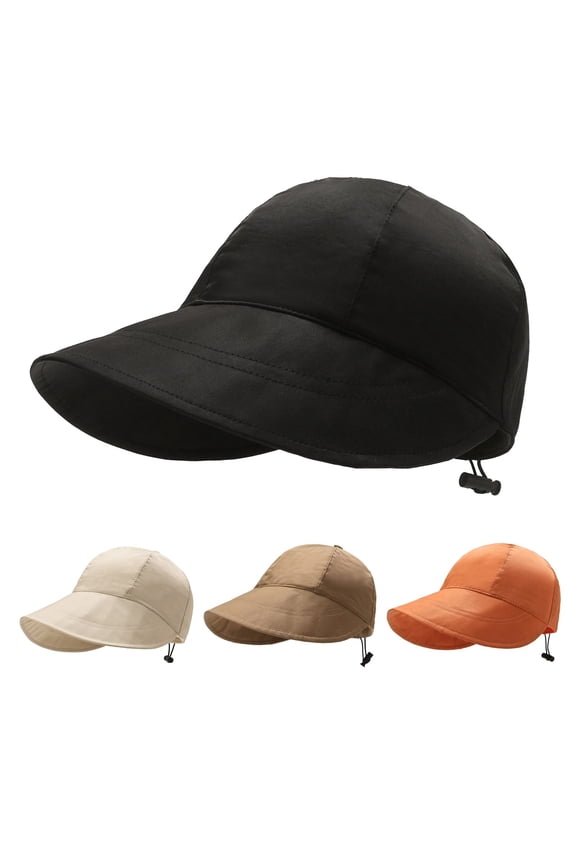 Beige Womens Summer Sun-Hat dacron Wide Brim Bucket Hat UPF 50+ Outdoor Beach Hiking Fishing Hat One Size