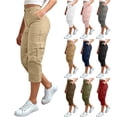thumbnail image 1 of Only Moment Bermuda Shorts for Women Cargo Shorts with Pockets High Waist Loose Sweatpants Casual Lounge Yoga Workout Palazzo Beige,4XL, 1 of 7