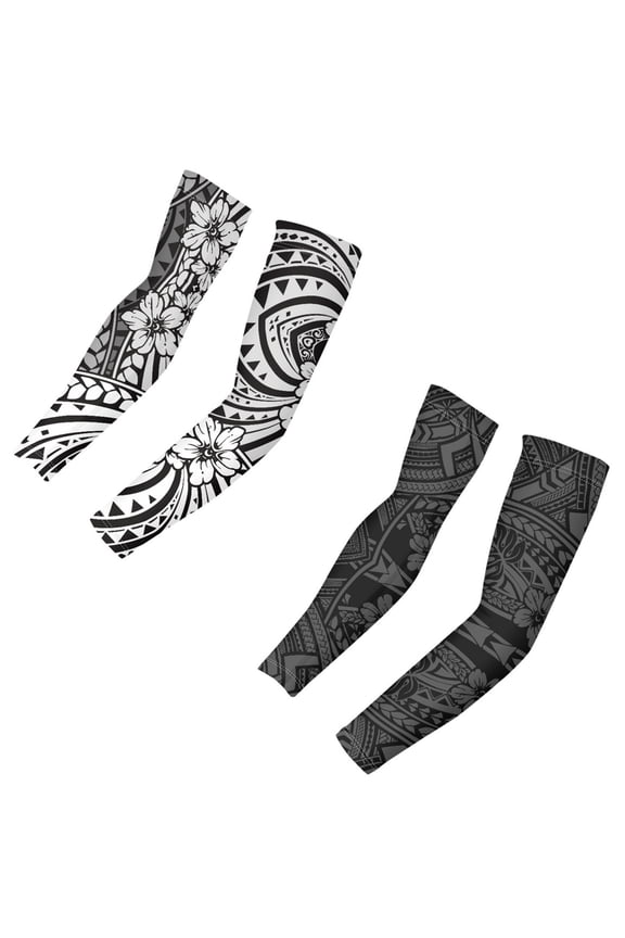 Black Arm Sleeve Sun Protection Cooling Arm Sleeves for Men &Women Polyester ice silk Arm Cooling Ice Silk Arm Cover Sleeves XL