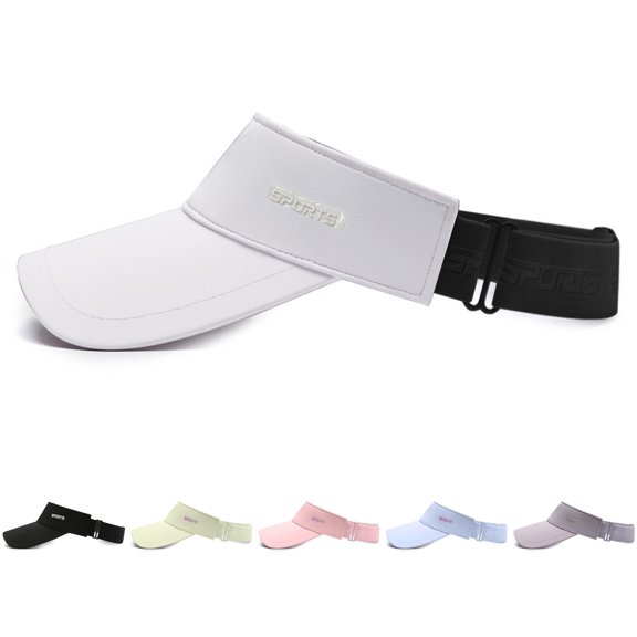 Only Moment Black Cooling Stretchy Visor Polyester Lightweight Adjustable Sun Hat Sunvisor for Golf Running Tennis One Size
