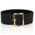 thumbnail image 1 of Only Moment Black Leather Belt Pu for Women Casual Waist Belt with Gold Buckle Fashion Ladies Belt for Jeans Pants Dress 75X1X7.5, 1 of 4
