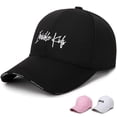thumbnail image 1 of Only Moment Black Original Classic Low Profile Baseball Cap Cotton Embroidery Adjustable Washed Vintage Denim Distressed Hat for Women Men One Size, 1 of 2
