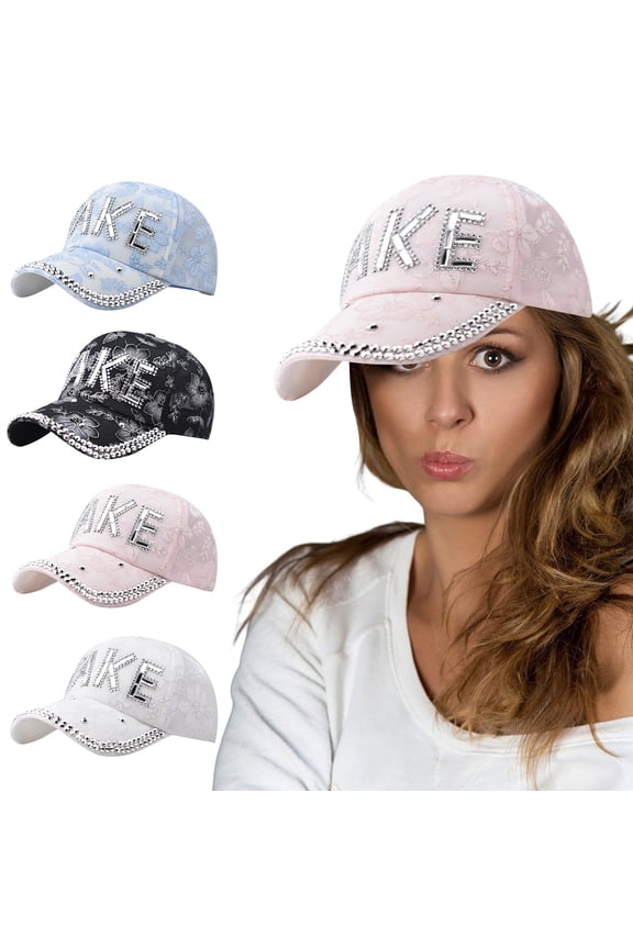Black Rhinestone Baseball Cap Baseball Cap Golf Dad Hat Cloth Soft Unconstructed Plain Blank Adjustable Size Dad Hat One Size