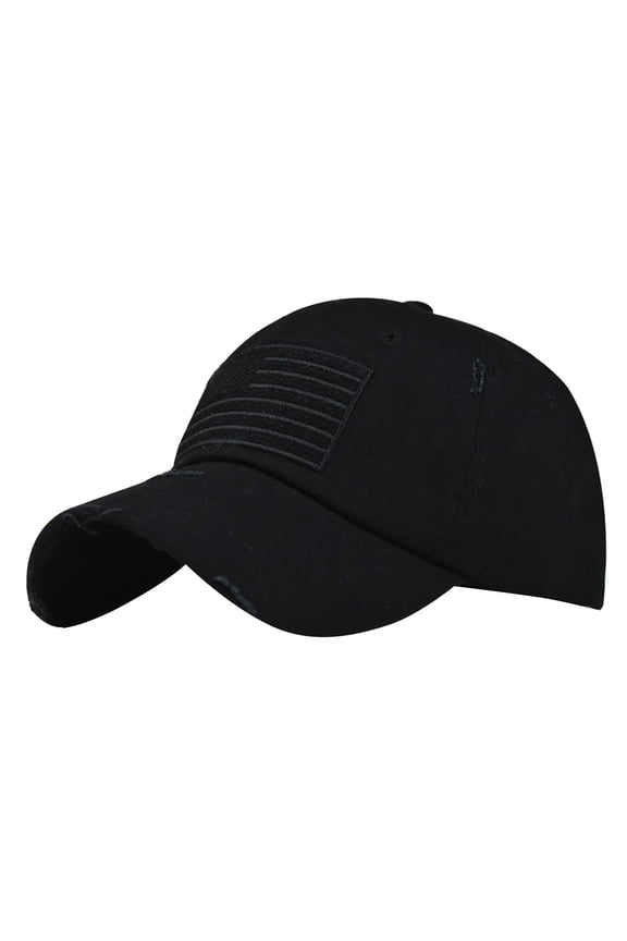 Black Structured Mesh Baseball Cap Cotton Men & Women's Hiking Fishing Running Golfing Hat One Size