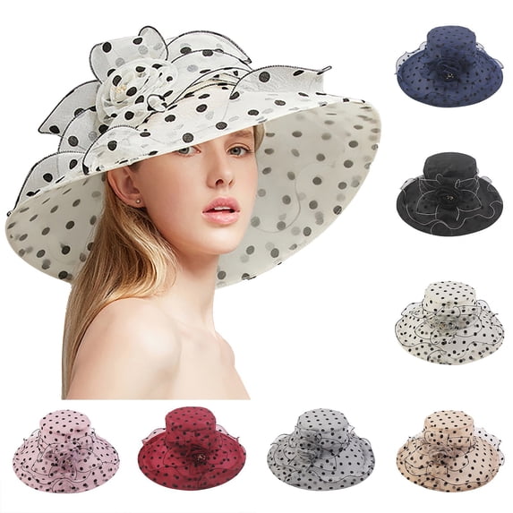 Only Moment Black Sun Hats for Women Chiffon Sun Protection Hat, Fishing Hat, Beach & Hiking Hat, Paddling Church Dress Hat For Women M