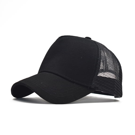 Only Moment Black Trucker Cap Men Quick Dry Baseball Cap Cotton Blends Classic Adjustable Size for All Seasons One Size