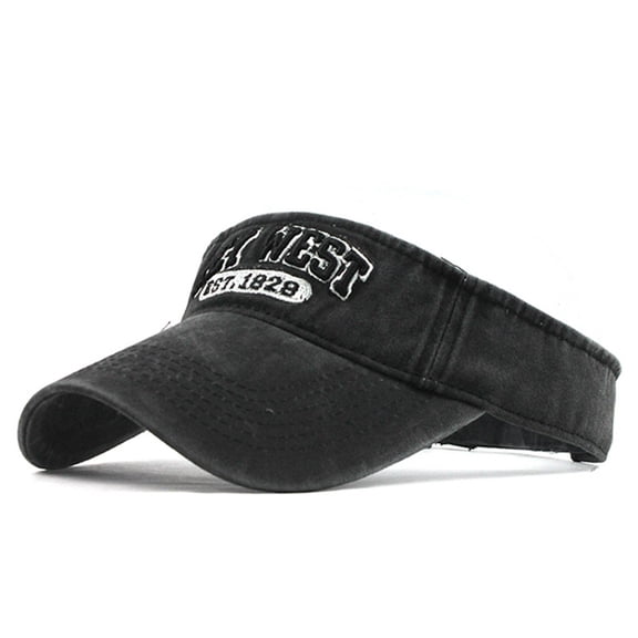 Only Moment Black Visor Cap Womens Sun Visor Hat Cotton Adjustable Empty Top Baseball Cap Cotton Ball Caps for Women and Men One Size