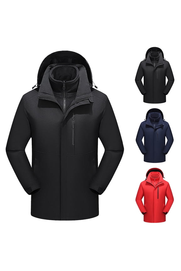 Black Women's Softshell Jacket Hooded Heating Warm Jackets Crew Neck Warm Jacket Light Hooded Windproof Coat for Outdoor Hiking XL