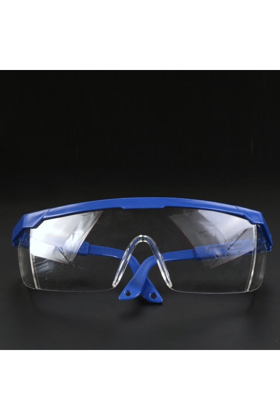 Blue Anti-Fog Safety Glasses Polyester Scratch Proof Eye Goggles with Adjustable Arms and UV Protection One Size