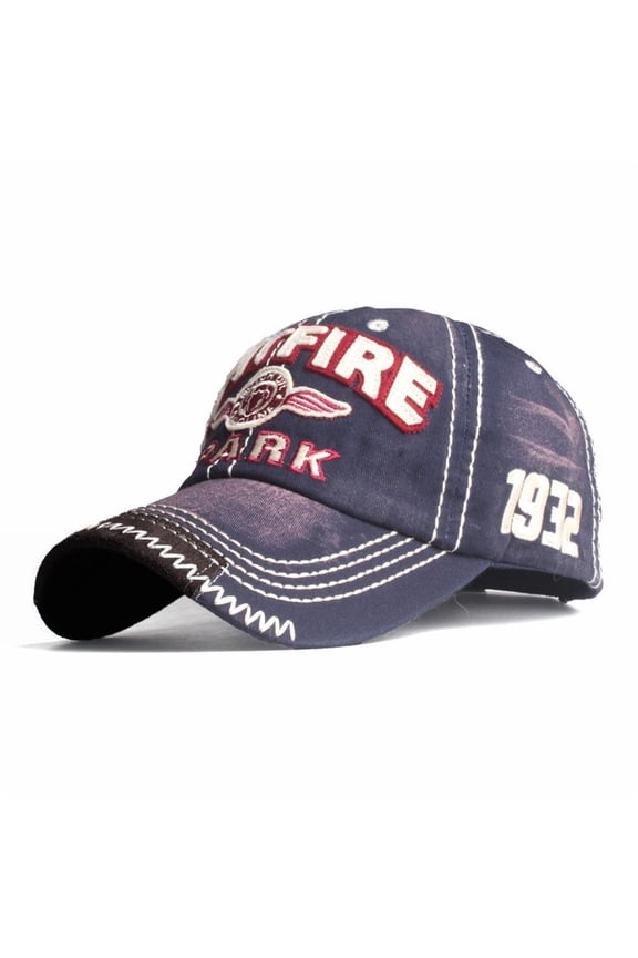 Blue Baseball Cap Acrylic Vintage Adjustable Washed Distressed Denim Baseball Hat One Size