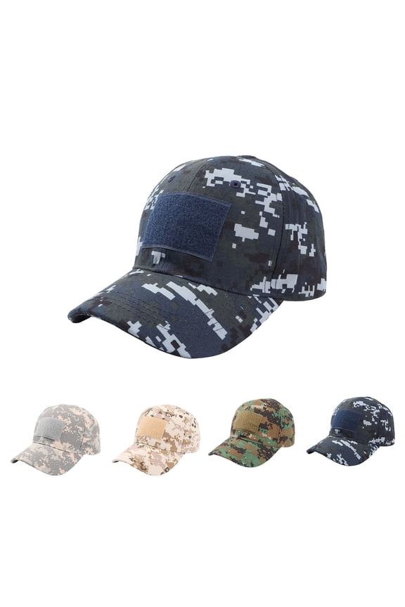 Blue Camo Cap Baseball Cap Blank Trucker Hats Polyester,Cotton Classic Adjustable Size for All Seasons One Size