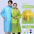 thumbnail image 1 of Only Moment Blue Rain Ponchos Polyester Lightweight Rain Jacket Hooded Windbreaker with Pockets for Outdoor L, 1 of 4