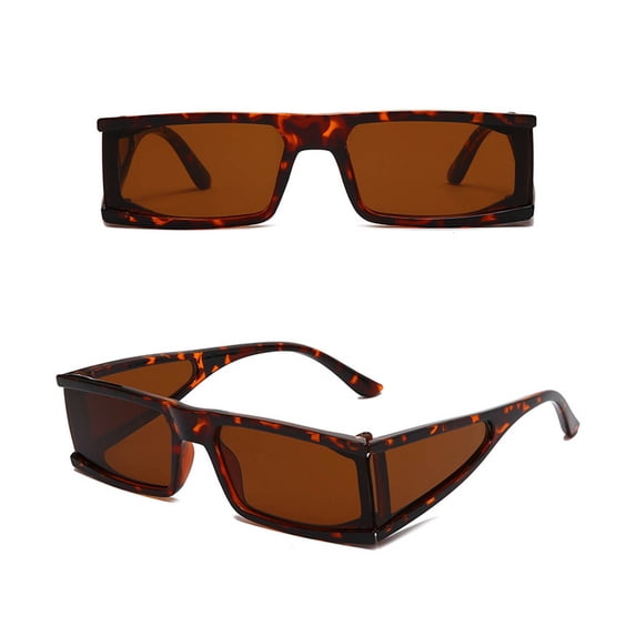 Only Moment Brown Sunglasses Accessories for Women Polyester Retro Driving Glasses 90’S Vintage Fashion Narrow Square Frame UV400 Protection One Size