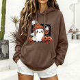 thumbnail image 1 of Only Moment Brown Womens Hoodies Pumpkin Head Polyester Fall Winter Outfits 2026 Trendy Clothes 5XL, 1 of 4