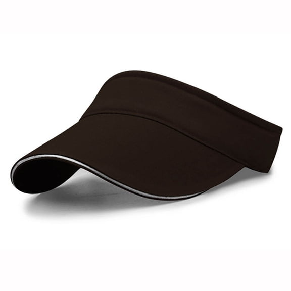 Only Moment Coffee Tennis Visor Sun Visor Hats for Women Cotton Solid Color Blank Golf Cap Anti Ultraviolet for Beach Tennis Baseball One Size