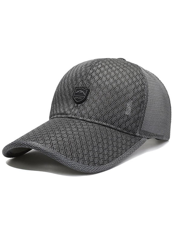 Dark Gray Structured Baseball Hats for Men Women Mesh Vintage Adjustable Washed Distressed Denim Baseball Hat One Size