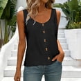 thumbnail image 1 of Only Moment Elegant Layering Top Polyester,Spandex Round Neck Women's Sleeveless Short Top Summer Tops Casual Sleeveless Shirts for Daily Black,XXL, 1 of 7