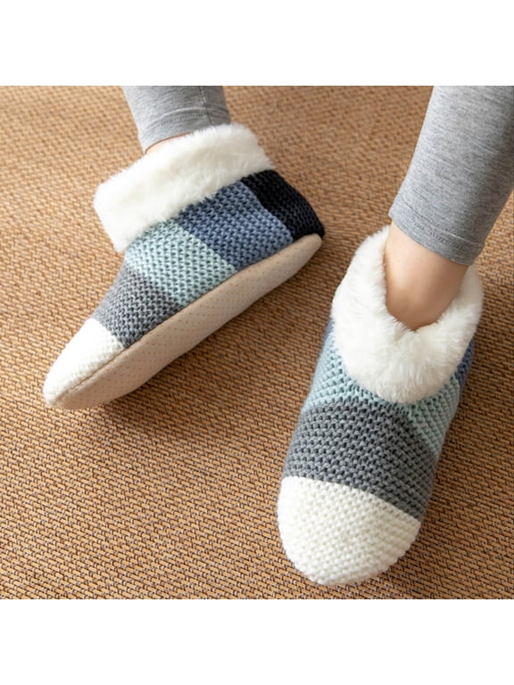 Fluffy Fuzzy Socks Gifts for Women Polyester Fluffy Fuzzy Plush Sleeping Slipper Socks - Soft Warm Fabric Light Blue One Size