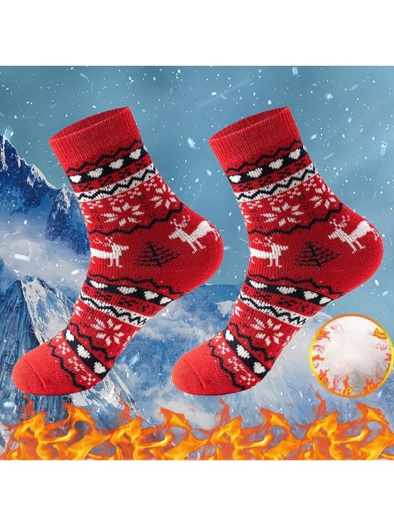 Fluffy Socks Cotton Cozy Fluffy Slipper Socks Soft Warm Winter Fleece Plush Sleeping Gift Socks Red A