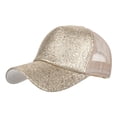 thumbnail image 1 of Only Moment Gold Mesh Dad Hat Structured Mesh Baseball Cap Polyester for Running Workouts and Outdoor Activities All Seasons One Size, 1 of 3