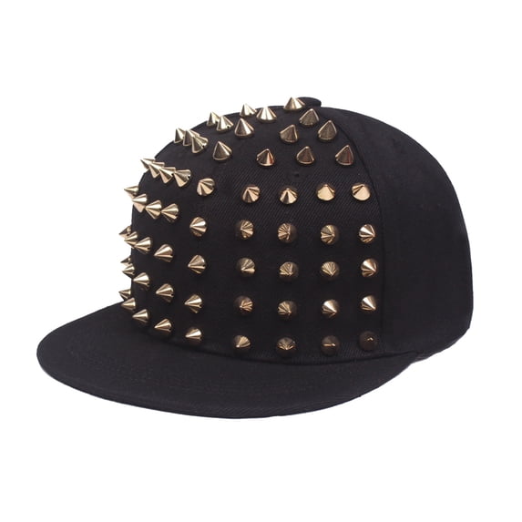 Only Moment Gold Studded Snapback Classic Structured Baseball Cap Polyester Structured Mesh Baseball Cap Adjustable Classic Mens Hat One Size