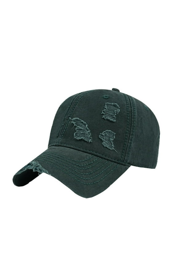 Green Distressed Cap Men Quick Dry Baseball Cap Polyester Soft Unconstructed Plain Blank Adjustable Size Dad Hat One Size