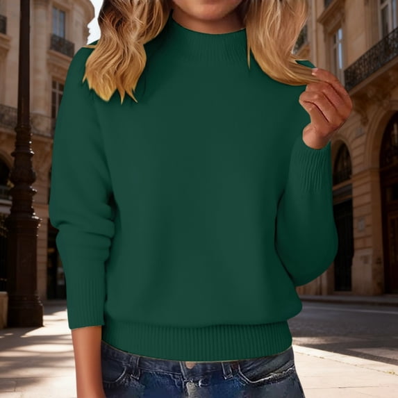 Only Moment Green Womens Long Sleeve Shirts Lightweight Sweaters Fall Outfits 2026 Color Block Winter Clothing Dressy Casual Soft M