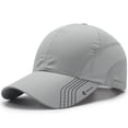 thumbnail image 1 of Only Moment Grey Classic Structured Baseball Cap Polyester Breathable Tucker Hat Laser Cut Air Mesh-Back Cooling Golf Hat One Size, 1 of 3