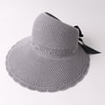 thumbnail image 1 of Only Moment Grey Sports Visor Sun Visor Hats for Women Cotton Large Brim Summer Uv Protection Beach Cap One Size, 1 of 4