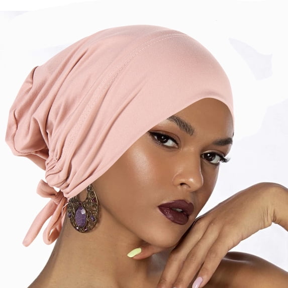 Only Moment Hair Wraps for Women African Women Turban Caps Polyester Elastic Chemo Hats Soft Cancer Headwear Covers Wraps for Women's Hair C,One Size