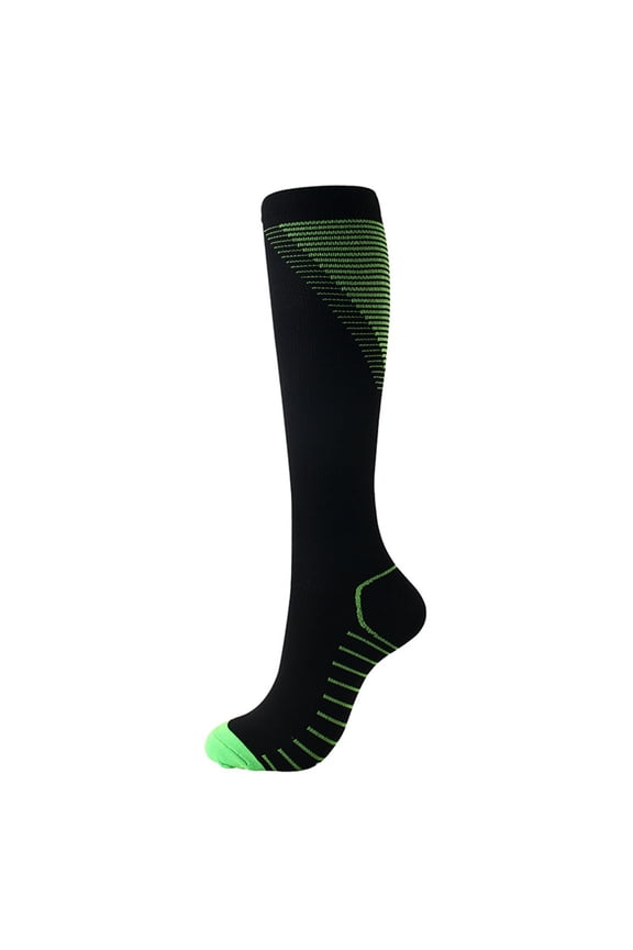 Hiking Socks Polyester Soft Mid Calf Rib Scrunch Crew Tube Socks Green S/M