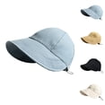 thumbnail image 1 of Only Moment Khaki Ponytail Sun Hats for Women Men cotton UV Protection Wide Brim Packable Beach Bucket Hat A, 1 of 3
