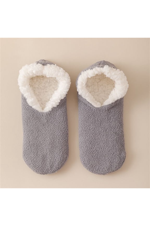 Merino Wool Socks For Women Polyester,Spandex Slipper Fluffy Cozy Comfy Cabin Plush Warm Winter Sleep Home Soft Socks Grey,One Size