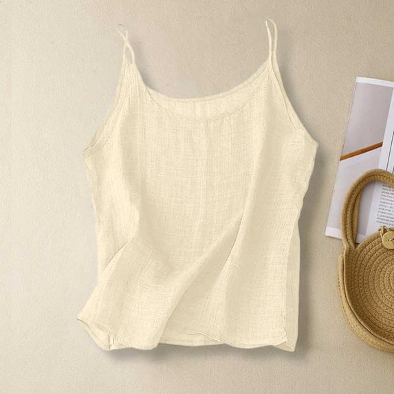 Only Moment Minimalist Cami amboo hemp Tanks & Camis Women's Sleeveless Short Top Strap Sleeveless Summer 2026 Beige,L