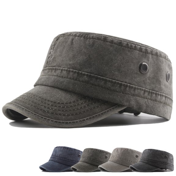 Only Moment Navy Flat Top Cap Structured Mesh Baseball Cap Cotton Classic Adjustable Size for All Seasons One Size