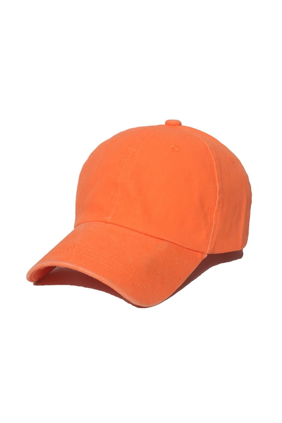 Orange Unisex Vintage Washed Unstructured Baseball Cap Cotton Unisex Silk Lining Washed Cotton Adjustable Vintage Dad Hat One Size