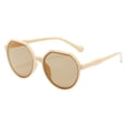 thumbnail image 1 of Only Moment Oversized Sunglasses Womens Polyester Vintage 90S Y2K Trendy Designer Sun Glasses Beige One Size, 1 of 2