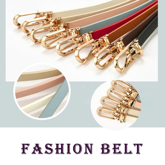 Only Moment Pink Belts for Women Trendy Pu for Jeans Dresses Fashion Gold Buckle Ladies Belt One Size