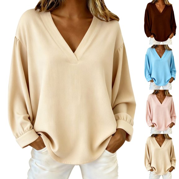 Only Moment Pink Casual Fall Winter Tops Oversized Sweatshirts V Neck Lightweight Sweaters Raglan Long Sleeve Shirts Fall Fashion Tops S