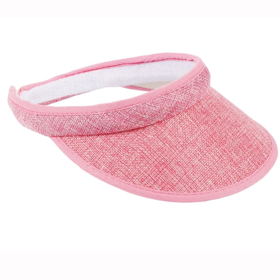 Only Moment Pink Running Visor Sun Hats for Women Polyester Large Uv Protective Golf Beach Cap