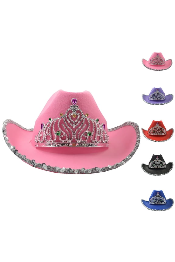 Pink Womens Sun Hat EVA Wide Brim Beach Bucket Hat UPF 50+ Fishing Hiking Outdoor Hats Sequin Crown Cowboy Hat One Size
