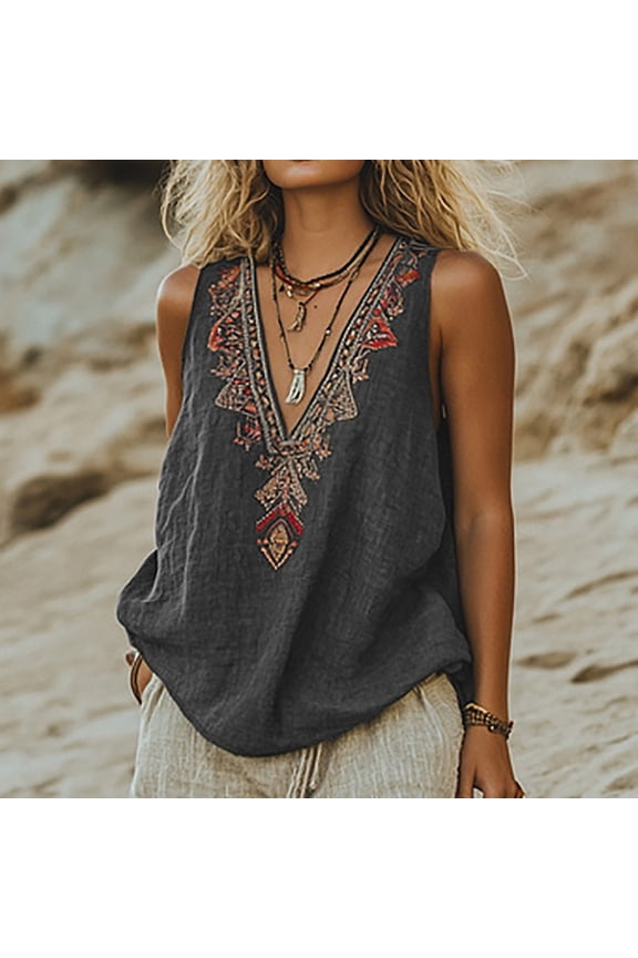 Plus Size Tank Tops for Women Amboo Hemp Casual Loose Fit Ruched V Neck Sleeveless Tees E 2Xl