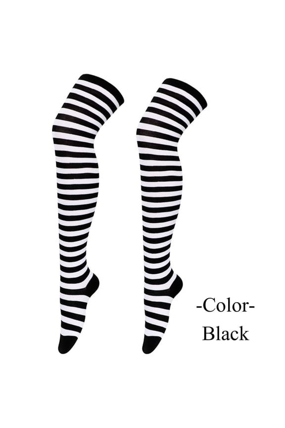 Plus Size Womens Thigh High Socks Polyester Warm Winter Socks Knit Crew Calf Hiking Boot Sock Stocking Stuffers Gifts Black,One Size