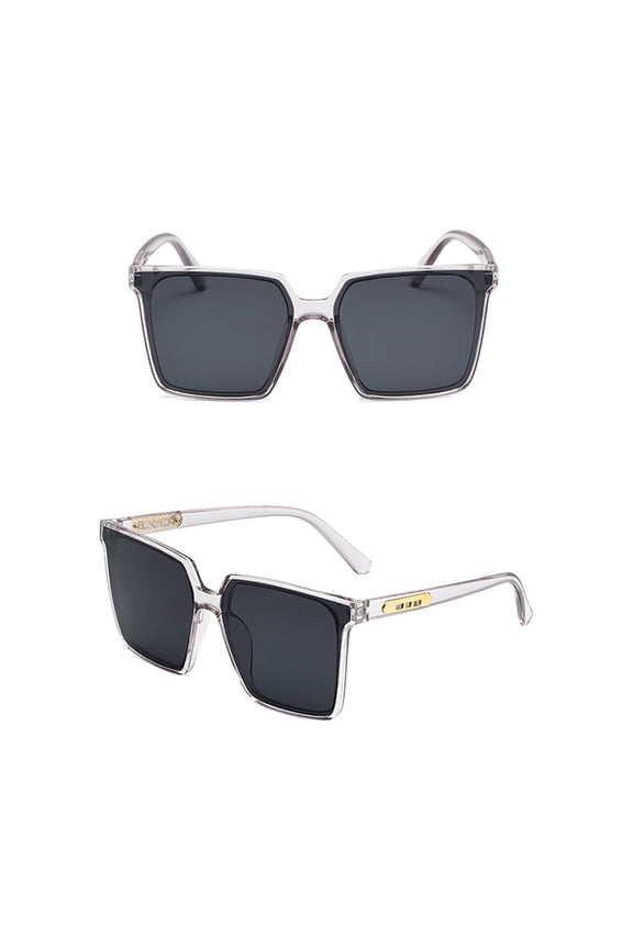 Polarized Sunglasses-Womens Polyester Vintage 70S Double Bridge Sun Glasses Grey One Size