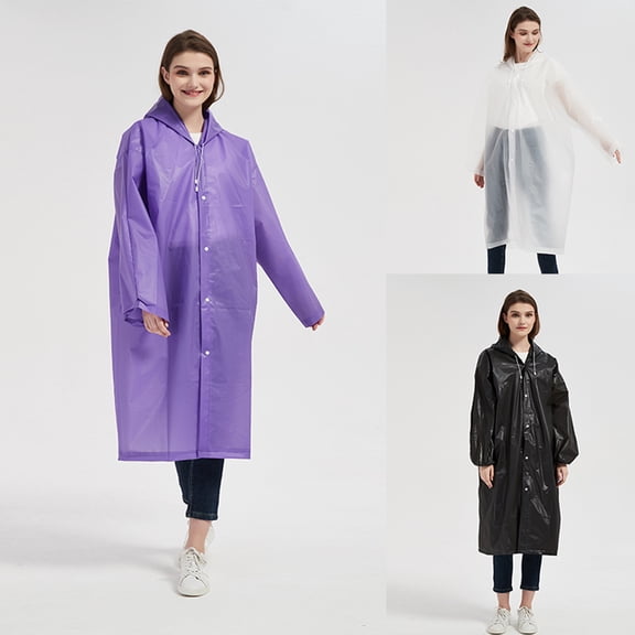 Only Moment Purple Raincoats Polyester Lightweight Waterproof Rain Shell Jacket Raincoat with Hood for Golf Cycling Windbreaker One Size